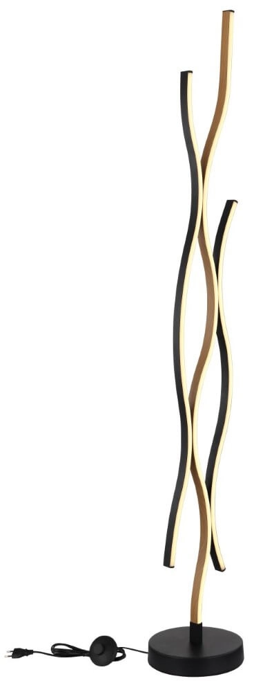 Vloerlamp Geronimo zwart met hout Globo 9007371457045