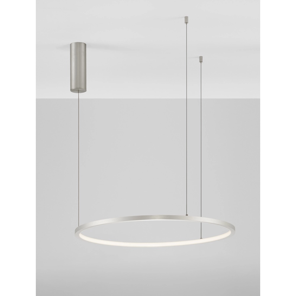 Ronde hanglamp Tarquin zilvergrijs Ø 60cm Lyora 5212017438287