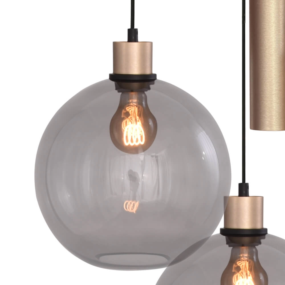 Vide hanglamp Lazise 3x Ø 25cm en 2x GU10 goud Masterlight 8718121303093