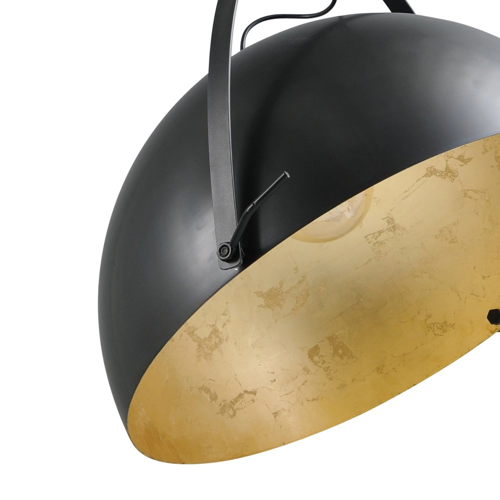 Landelijke hanglamp Larino 60 zwart met oudgoud Masterlight 8718121234601