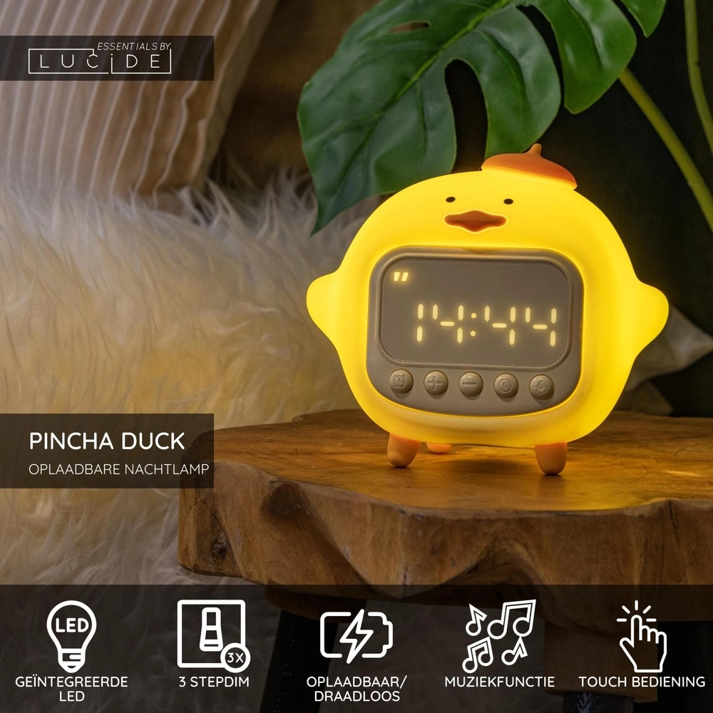 Kinderkamer nachtlampje Pincha Duck eendje Lucide 5411212541345