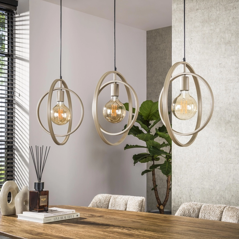 Eettafel hanglamp Turn 3L - Ø 40cm - zand Lyora 8716803513150