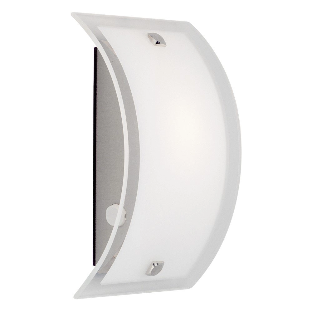 Glazen wandlamp Elysee RVS