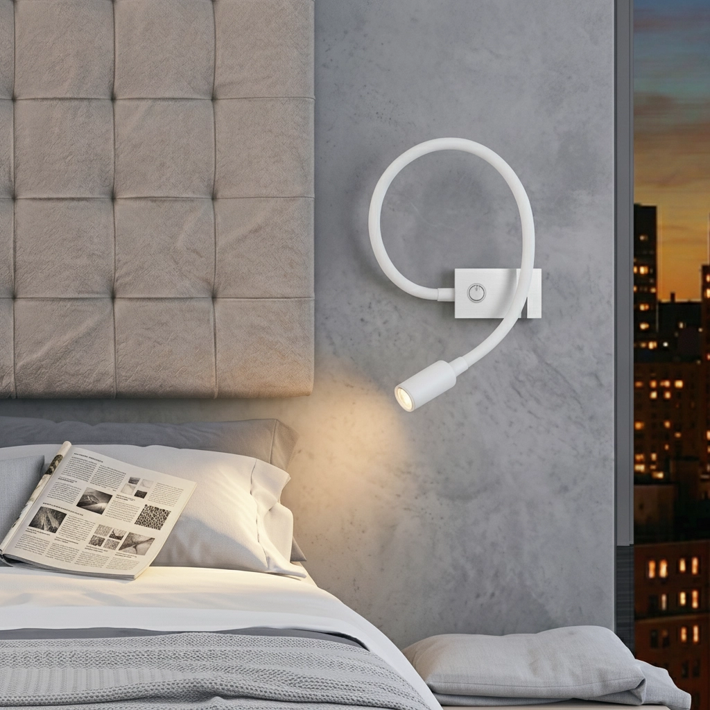 Bedlampje Geneva wit