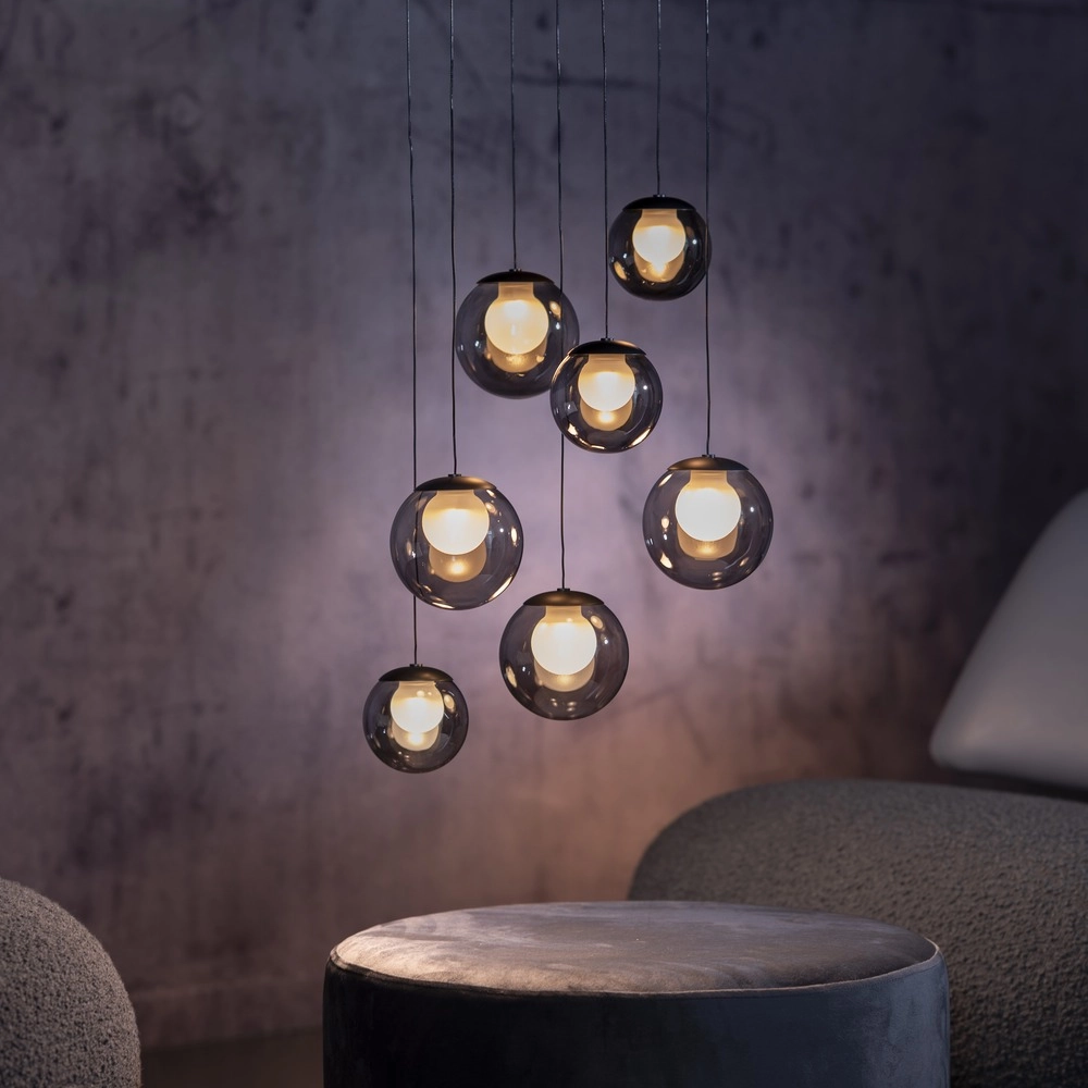 7-lichts hanglamp Pure Popup mystic grey Paul Neuhaus 4012248396674