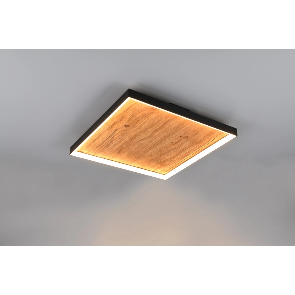 Design plafondlamp Kalea zwart met hout Trio 4017807661507
