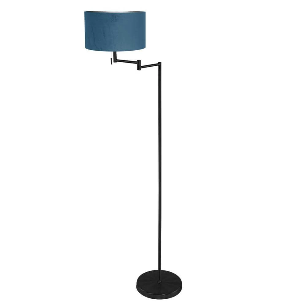 Vloerlamp Bella zwart met blauwe kap Steinhauer 8712746174656