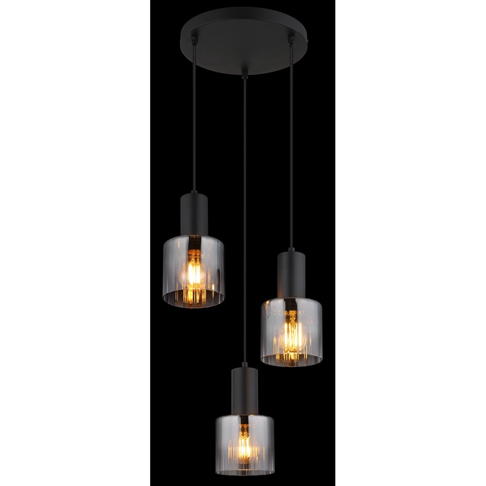 Design hanglamp Jack 3-lichts zwart Globo 9007371519828