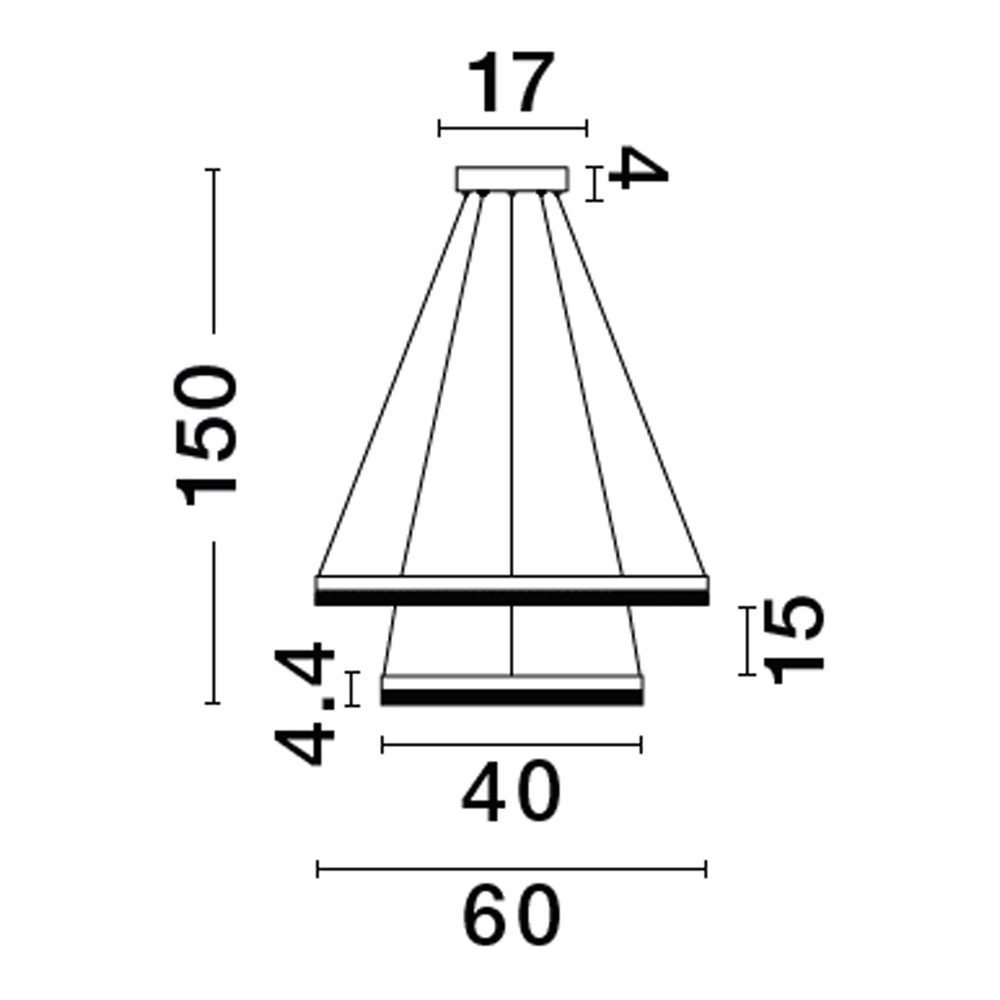 Hanglamp Adria zwart Ø 60cm double Lyora 5212017443809