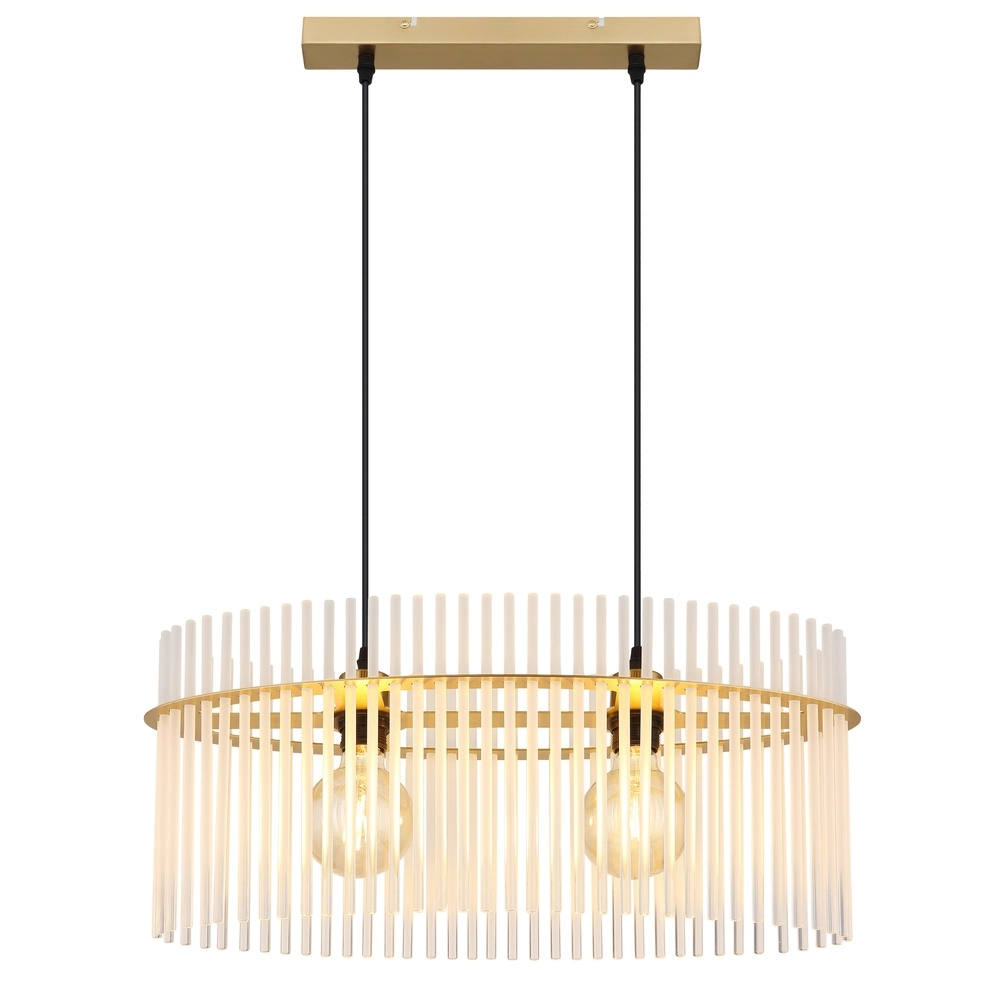 Hanglamp Gorley goud met witte glas staafjes Globo 9007371509140