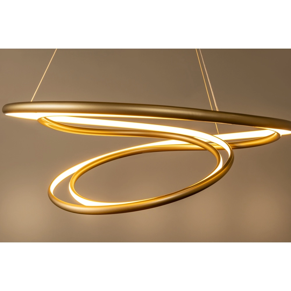 Design hanglamp Sardana Ø 80cm krul goud Premium by Lucide 5411212520890