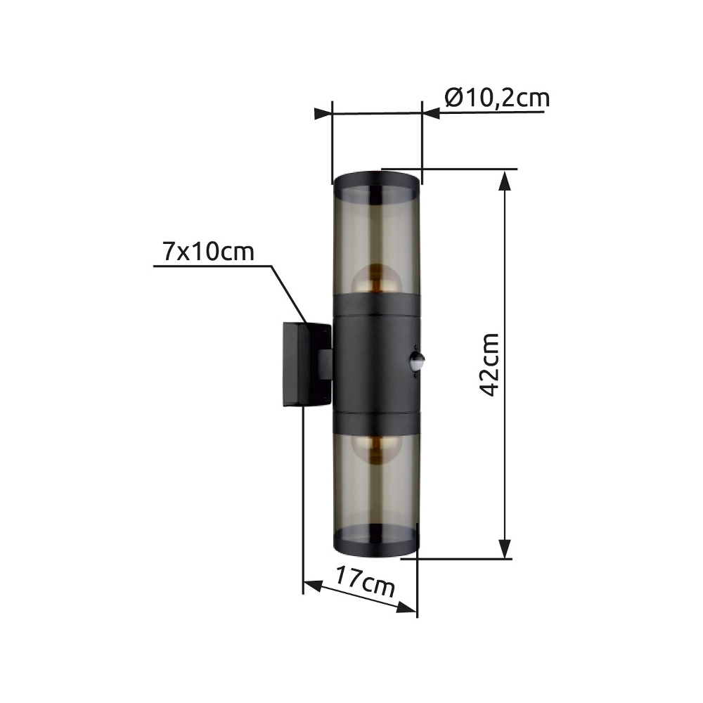 Moderne wandlamp Xeloo zwart met sensor Globo 9007371435289