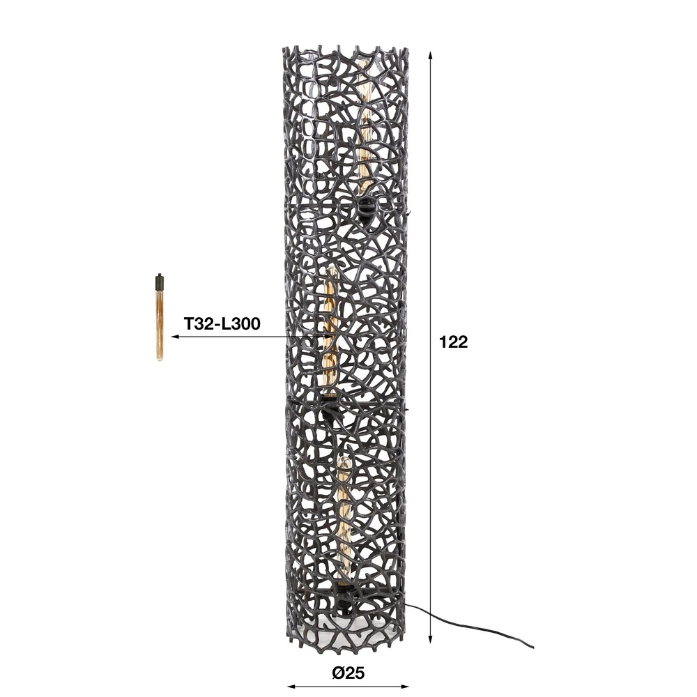 Moderne vloerlamp Weaver 122cm - 3x E27 Lyora 8716803512764
