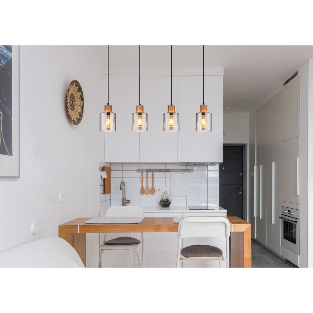 Design hanglamp Aleidis 4-lichts zwart Globo 9007371515219