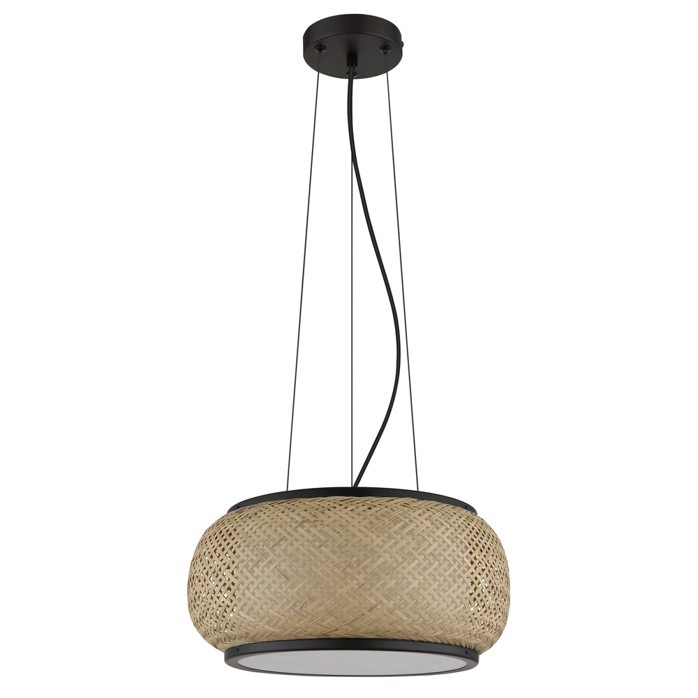 Hanglamp Bambora zwart met bamboe Globo 9007371578795