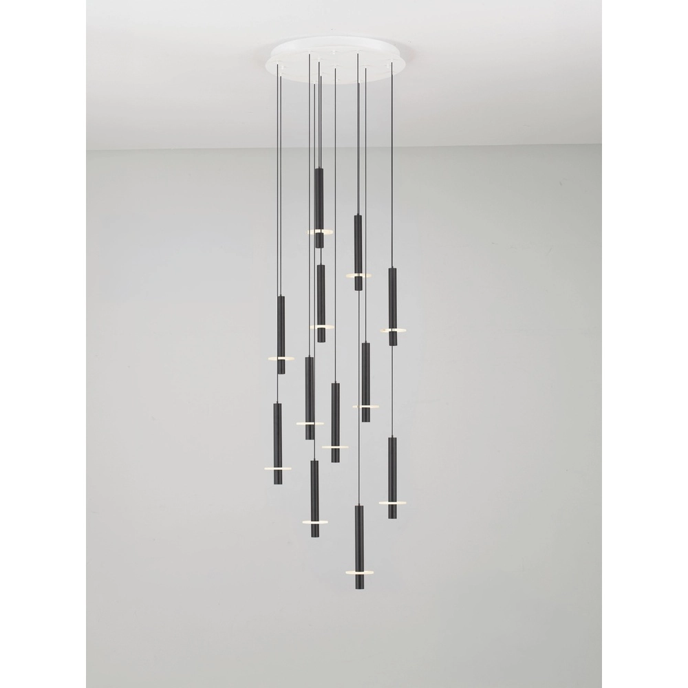 Design hanglamp Noemi zwart met wit Ø 62cm Lyora 5212063503298