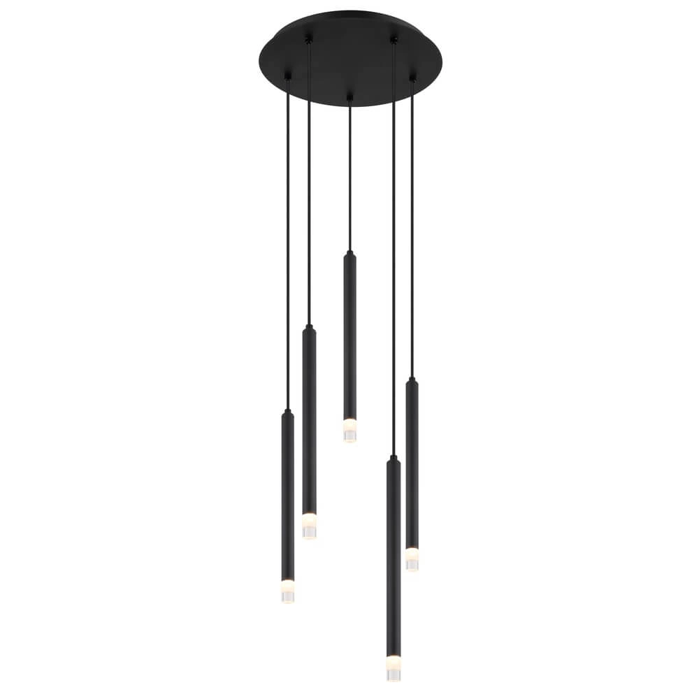 Design hanglamp Ryan 5-lichts zwart Design hanglamp Ryan 5-lichts zwart