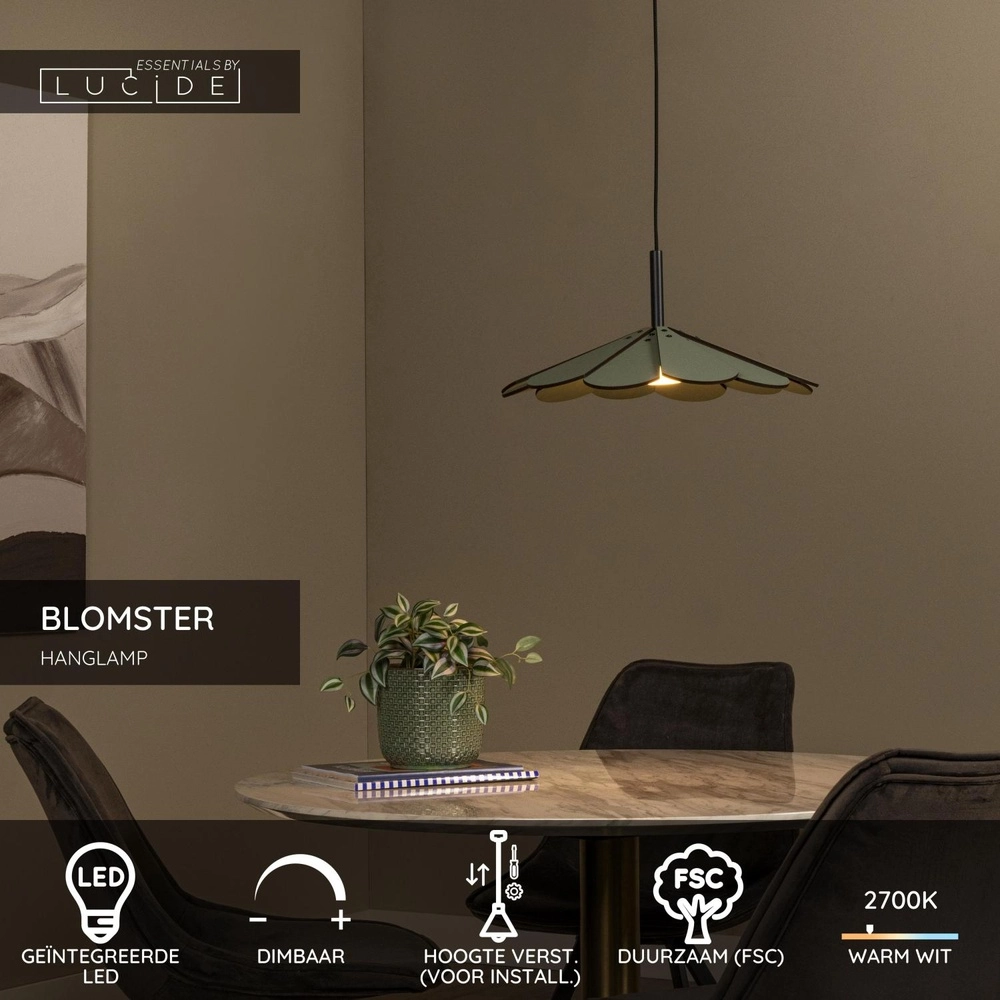 Design hanglamp Blomster groen Lucide 5411212771537