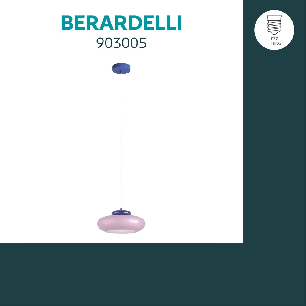 Design hanglamp Berardelli roze met blauw Ø 32cm Eglo 9008606405015