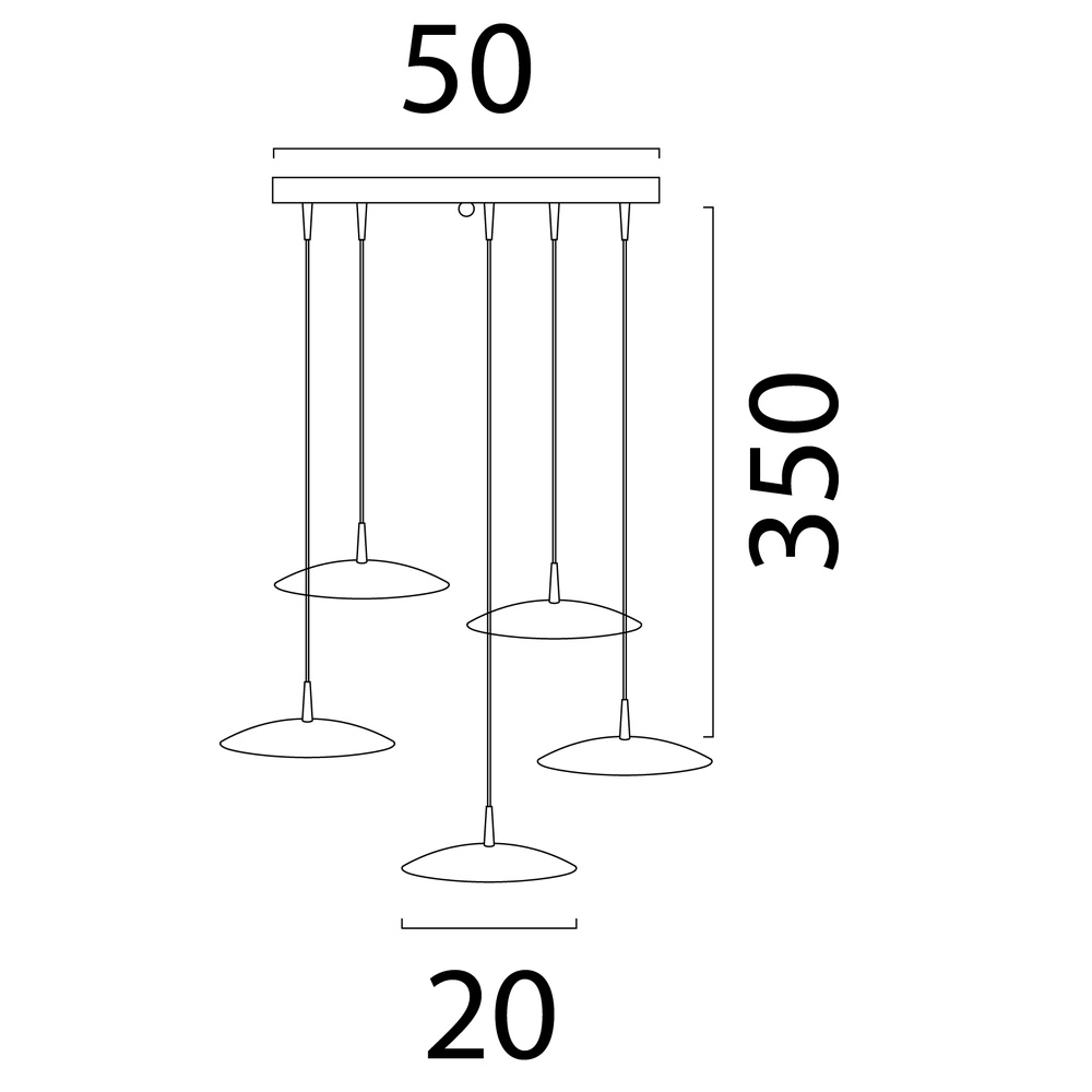 5-lichts hanglamp Scala Ø 50cm cacao bruin Masterlight 8718121376356