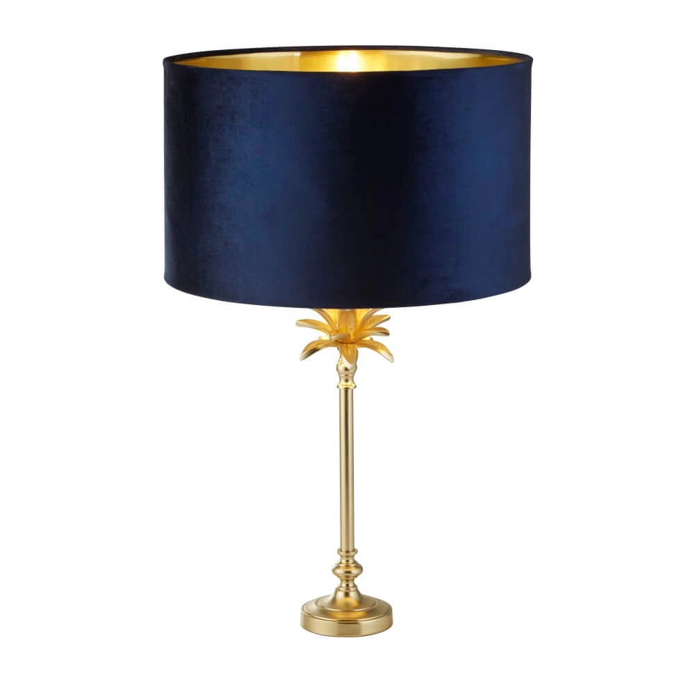 Tafellamp Palm goud met donkerblauw Searchlight 5053423257570