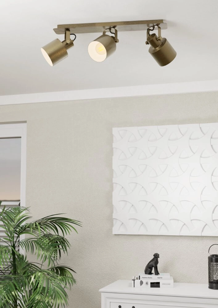 Messing plafondspot Southery 3-lichts Eglo 9002759438197