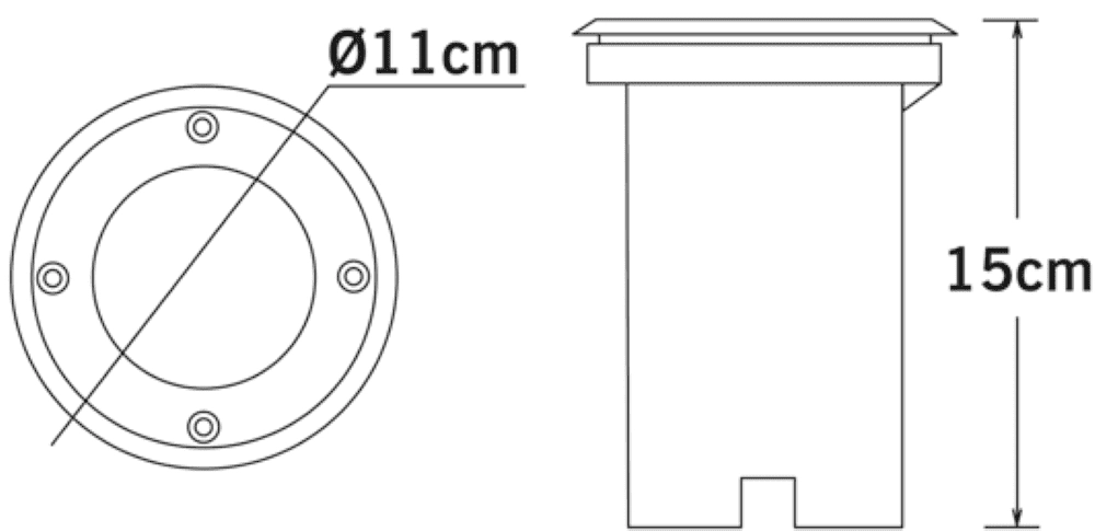 Grond Spot 11cm rond RVS KonstSmide 7318307606003
