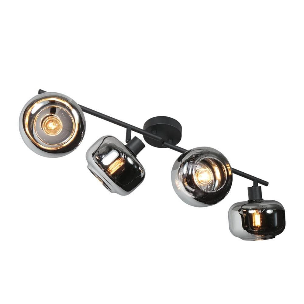 Zwarte plafondlamp Tenebris 4-lichts Steinhauer 8712746178135