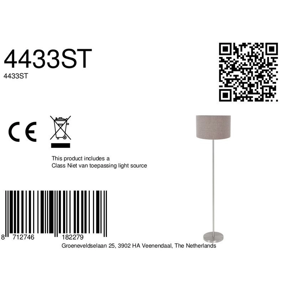 Vloerlamp Noor met kap grijs Steinhauer 8712746182279