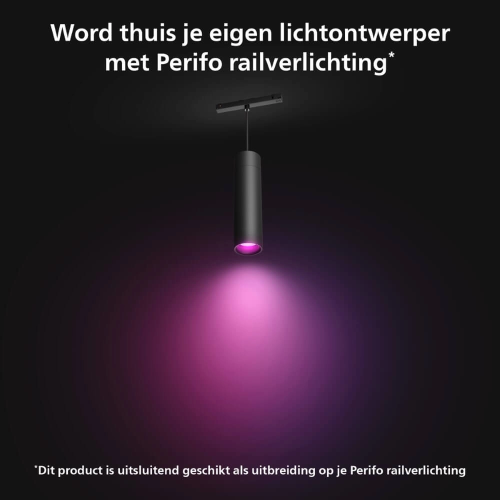 Hue Perifo - White and color uitbreiding hanglamp zwart Philips 8719514407480