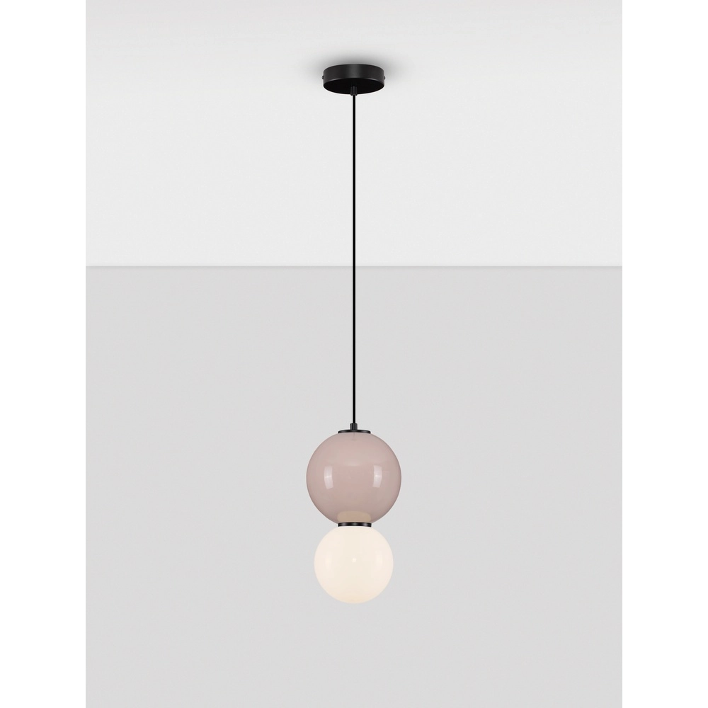Hanglamp Noesis Ø 18cm mokka bruin met wit Lyora 5212017483676