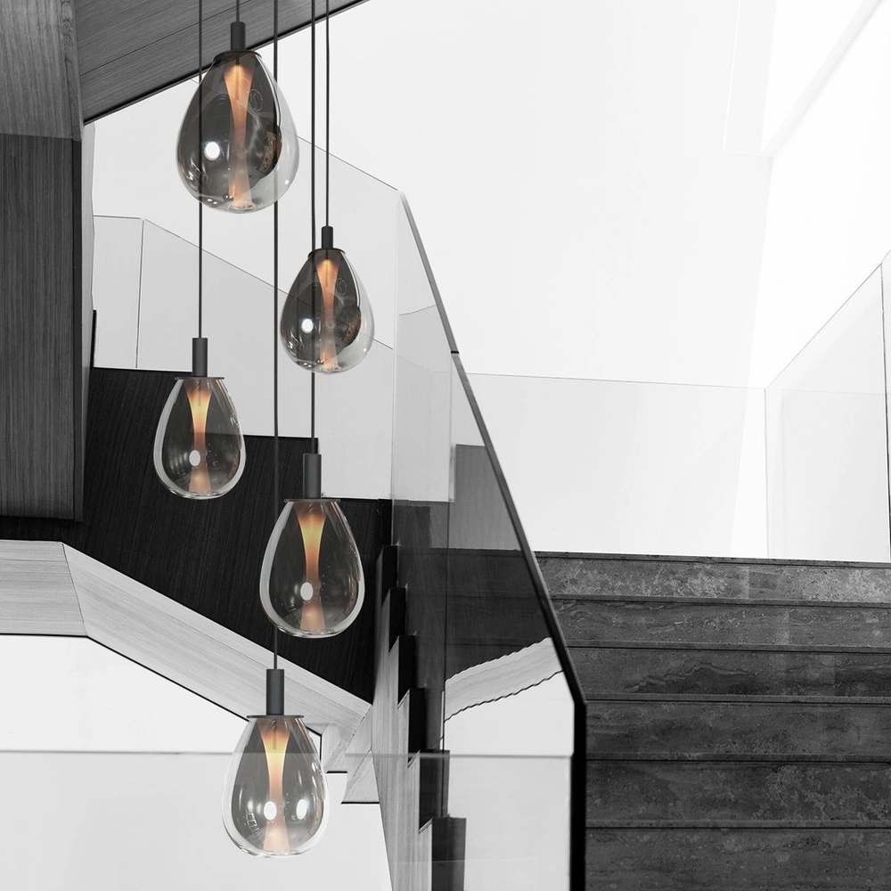 Hanglamp Glimsy 5-lichts zwart rond Steinhauer 8712746177961