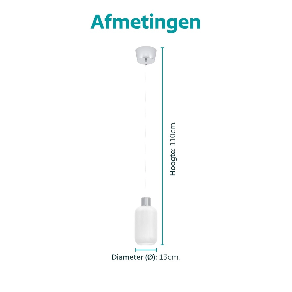 Design hanglamp Dasmina chroom met wit Ø 13cm Eglo 9008606406319