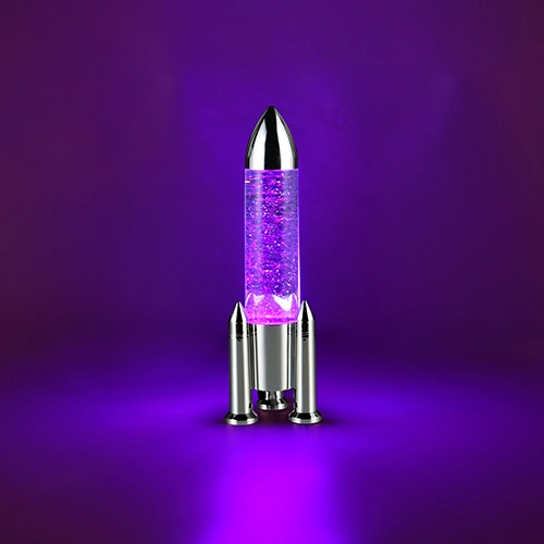 Tafellamp Apollo raket titanium grijs