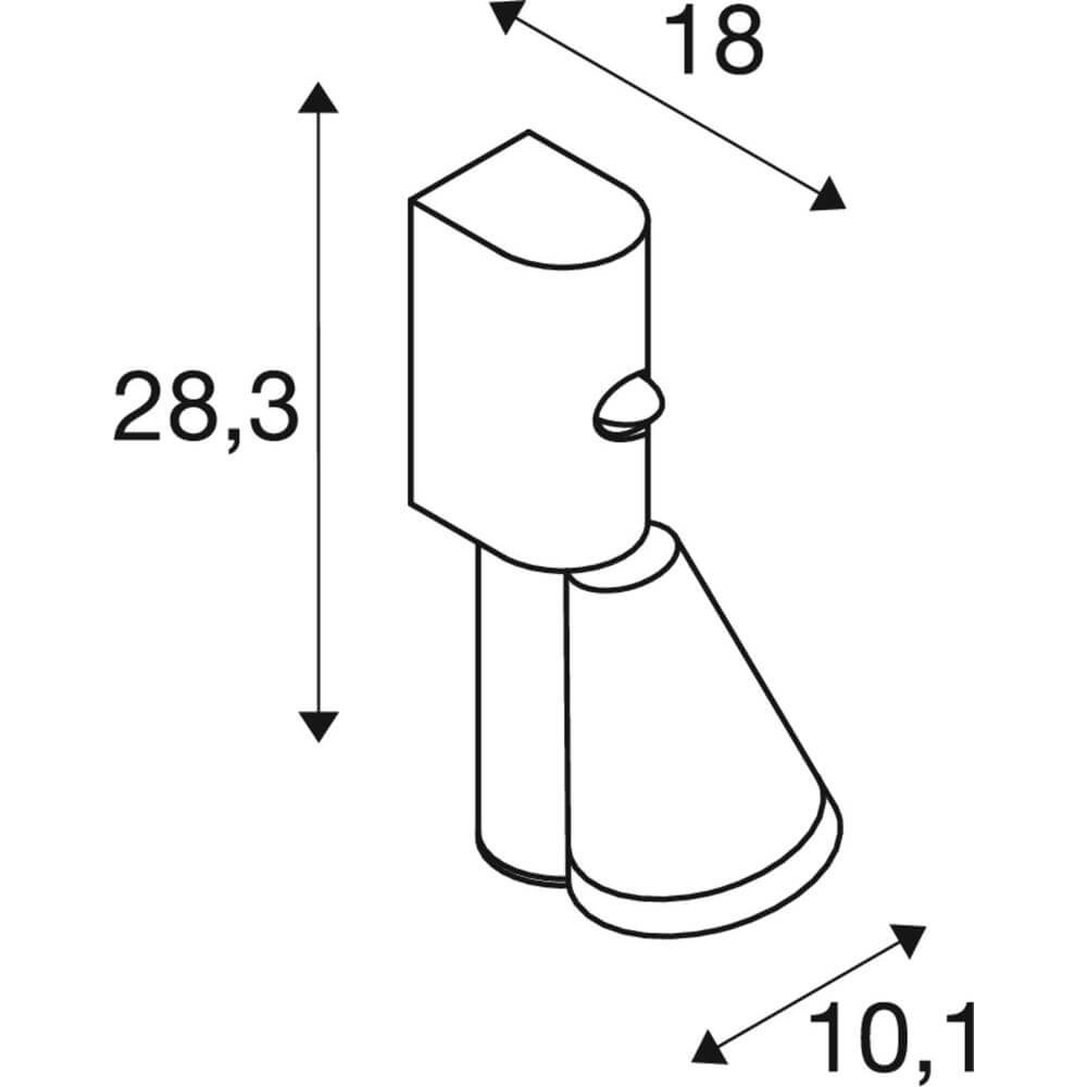 Design wandlamp T-Tube WL zwart met sensor SLV 4024163291637