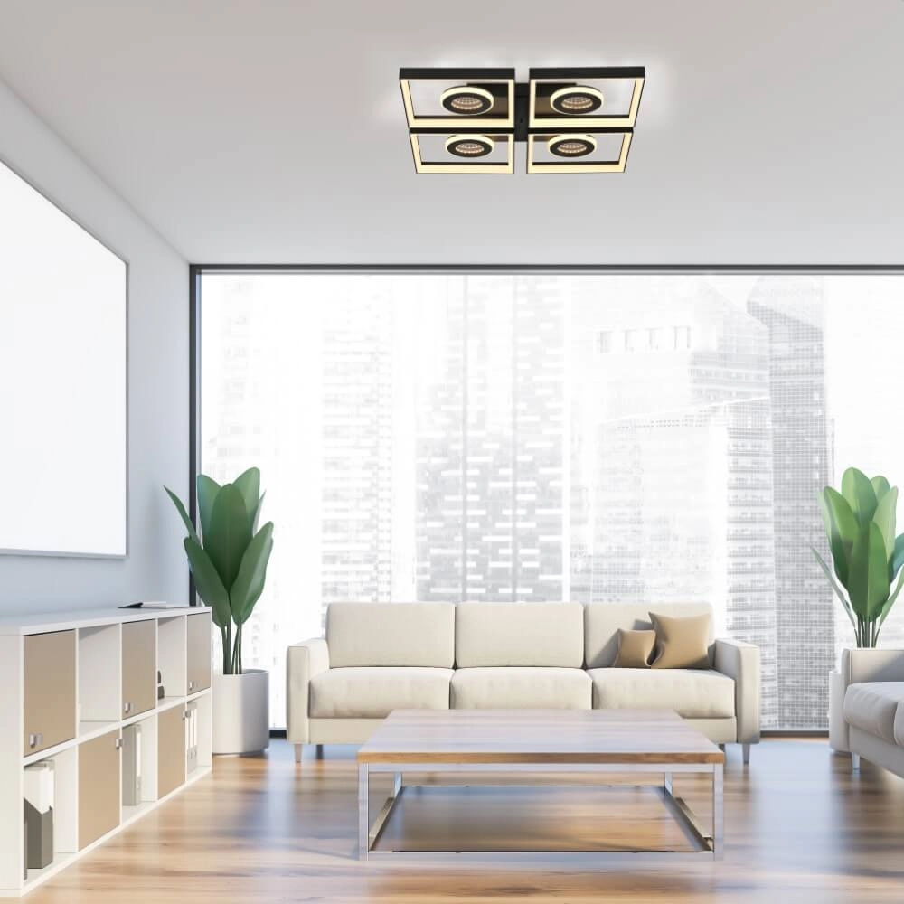 Vierkante plafondlamp Traforo quatro Paul Neuhaus 4012248384909