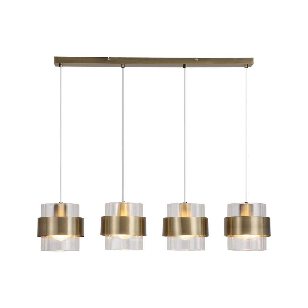 Hanglamp Royal 4-lichts antiek messing