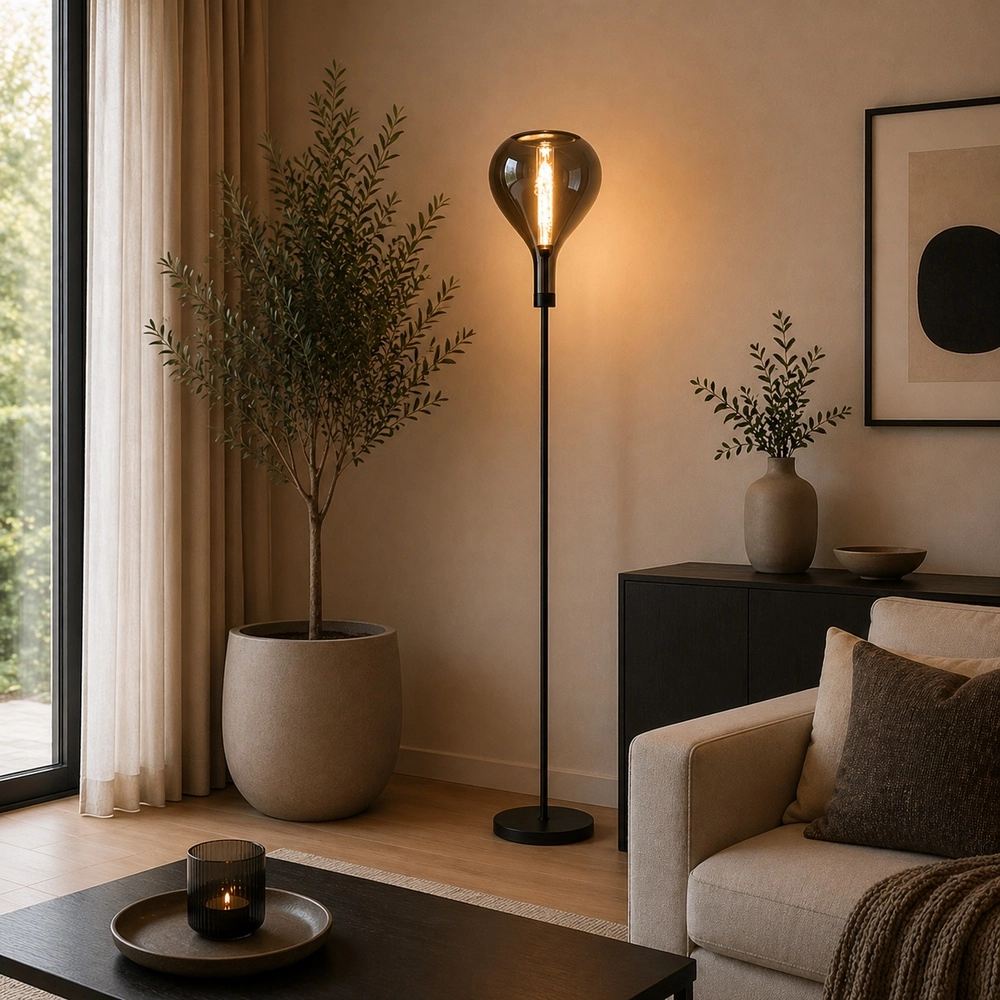 Design vloerlamp Sander zwart Brilliant 4004353476853