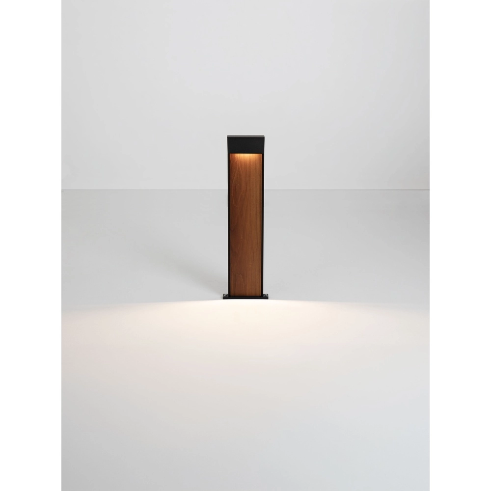 Design tuinlamp Noray zwart met hout 78cm - 2700K Lyora 5212063504332