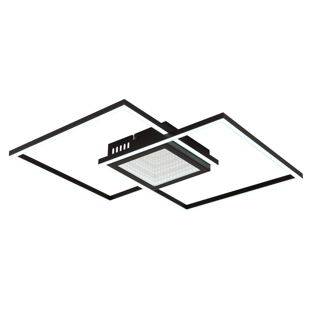 Moderne plafondlamp Saunders zwart vierkant Globo 9007371475353
