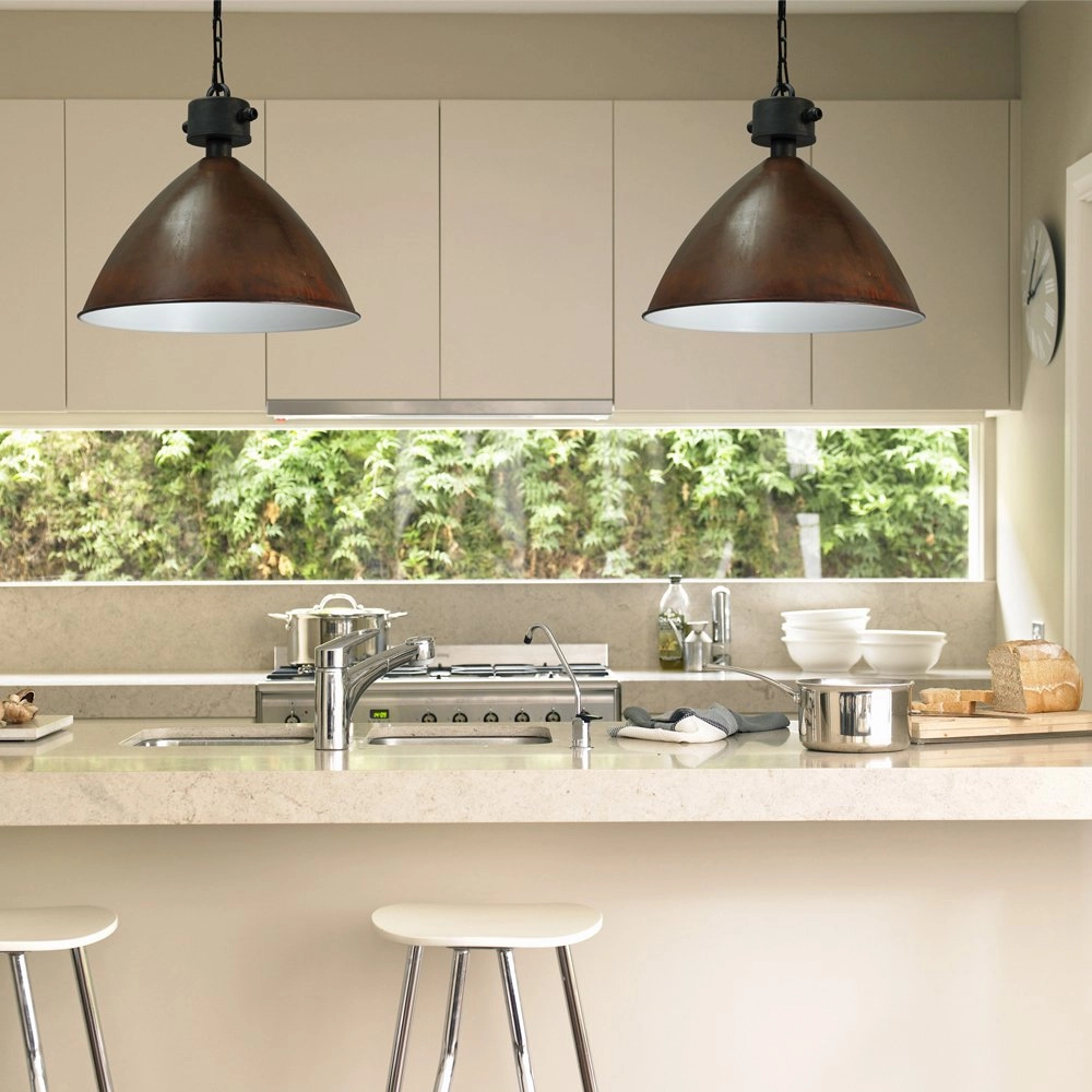 Stoere hanglamp Industria 52 roestbruin Masterlight 8718121232362