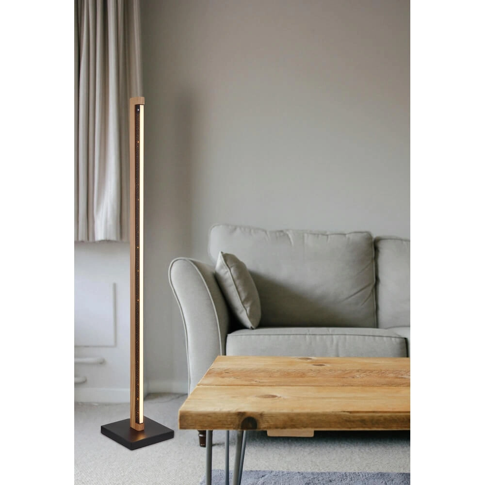 Design vloerlamp Starla zwart met hout 113cm Globo 9007371447305