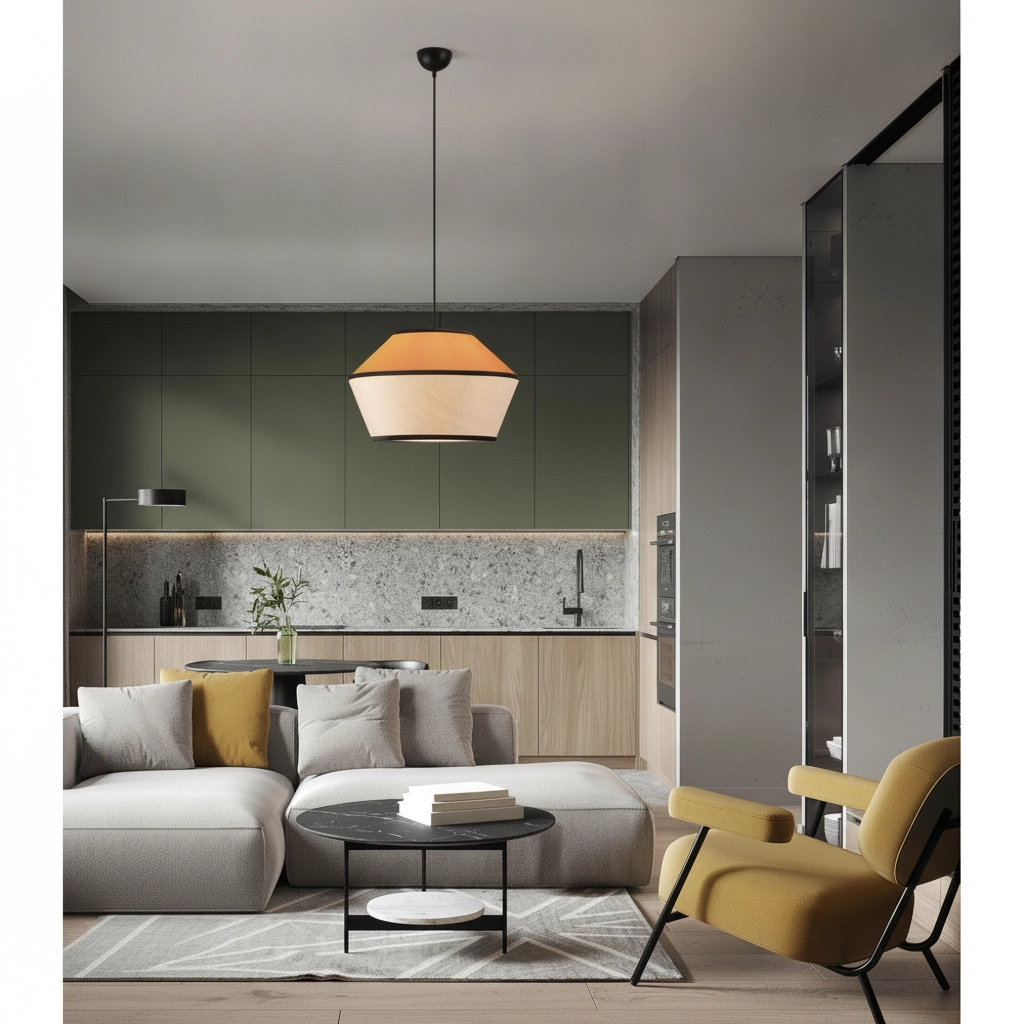Hanglamp Veliss wit met geel