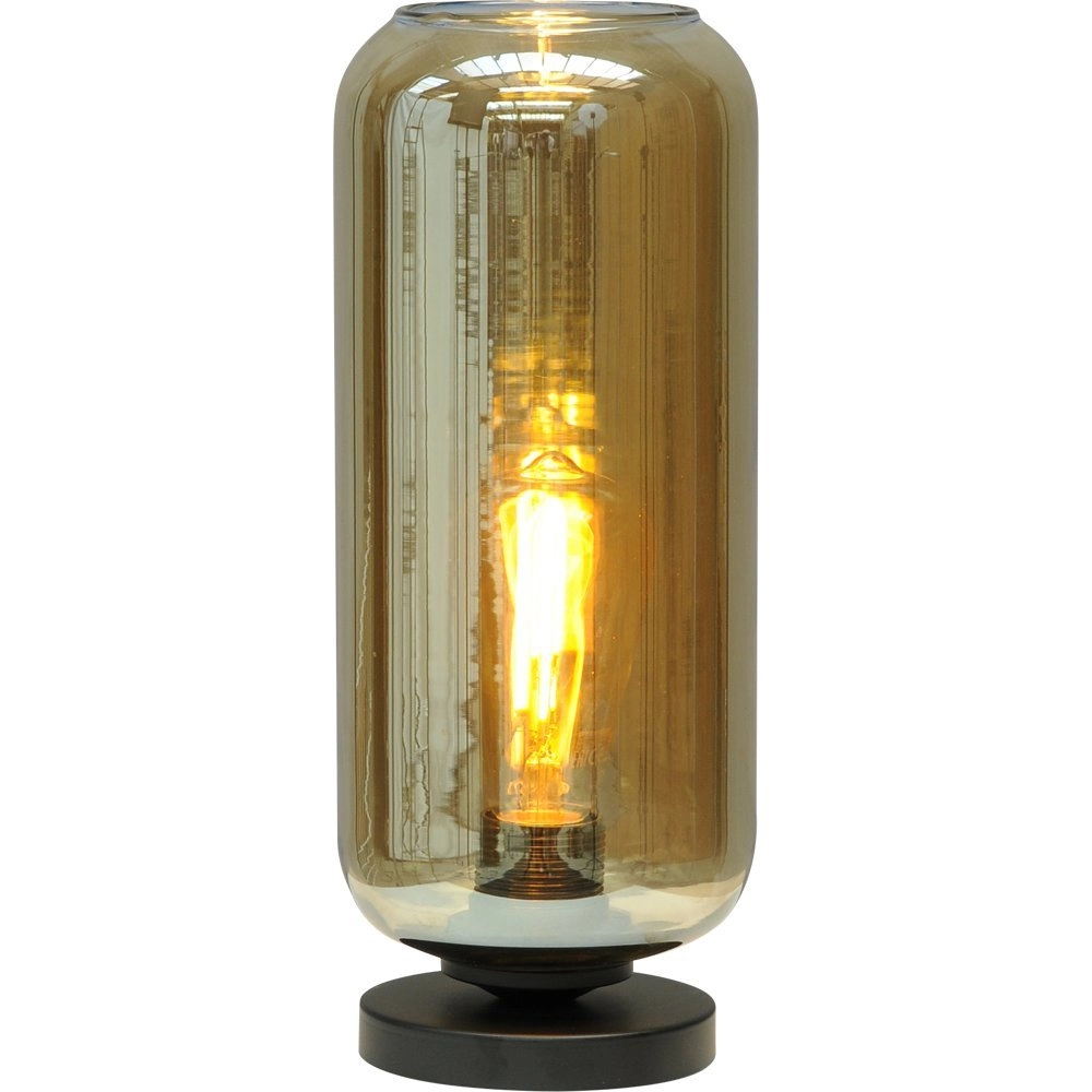 Tafellamp Quinto Smoke met smoke cilinderglas