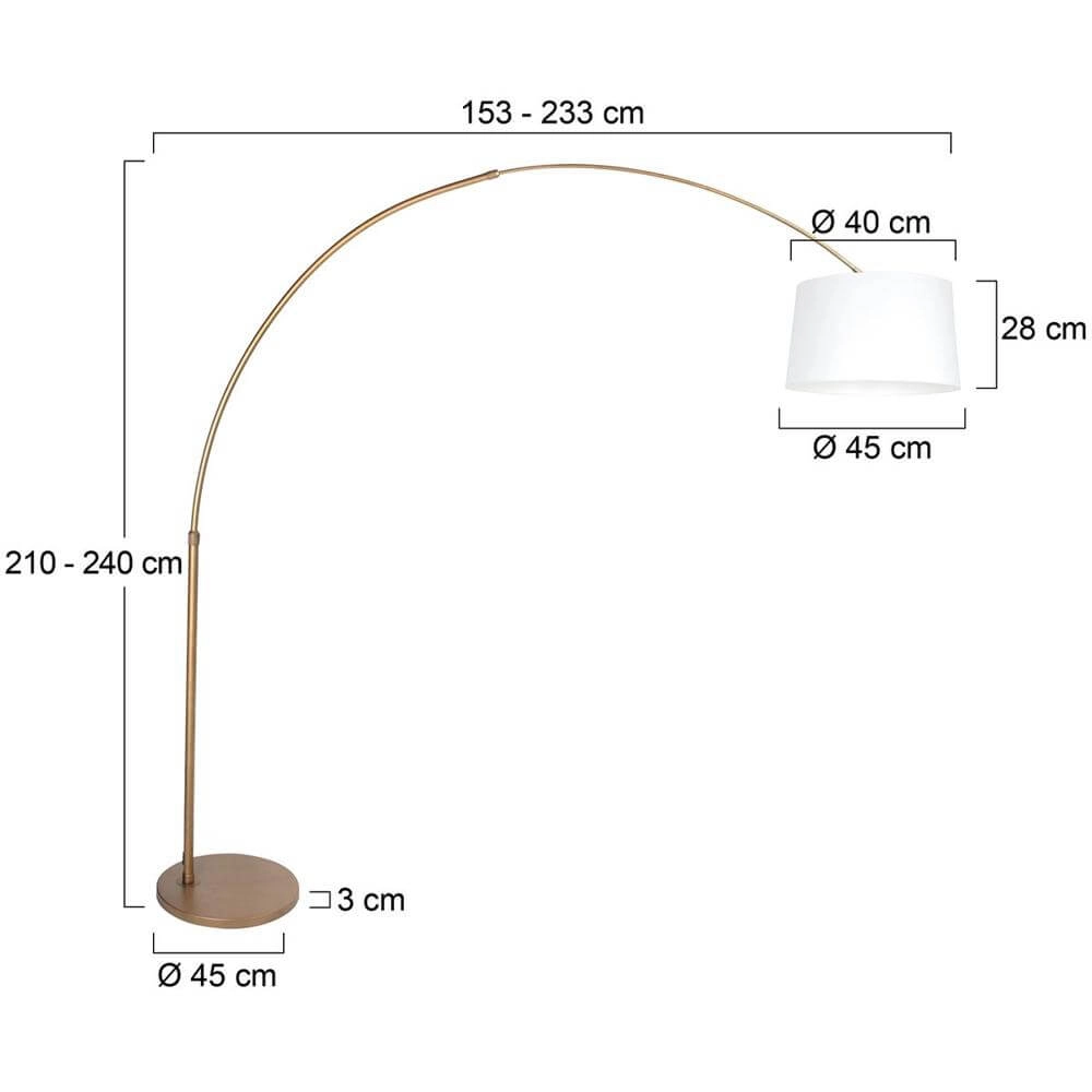 Booglamp Sparkled Light brons met grof witte kap Ø 42cm Steinhauer 8712746179811