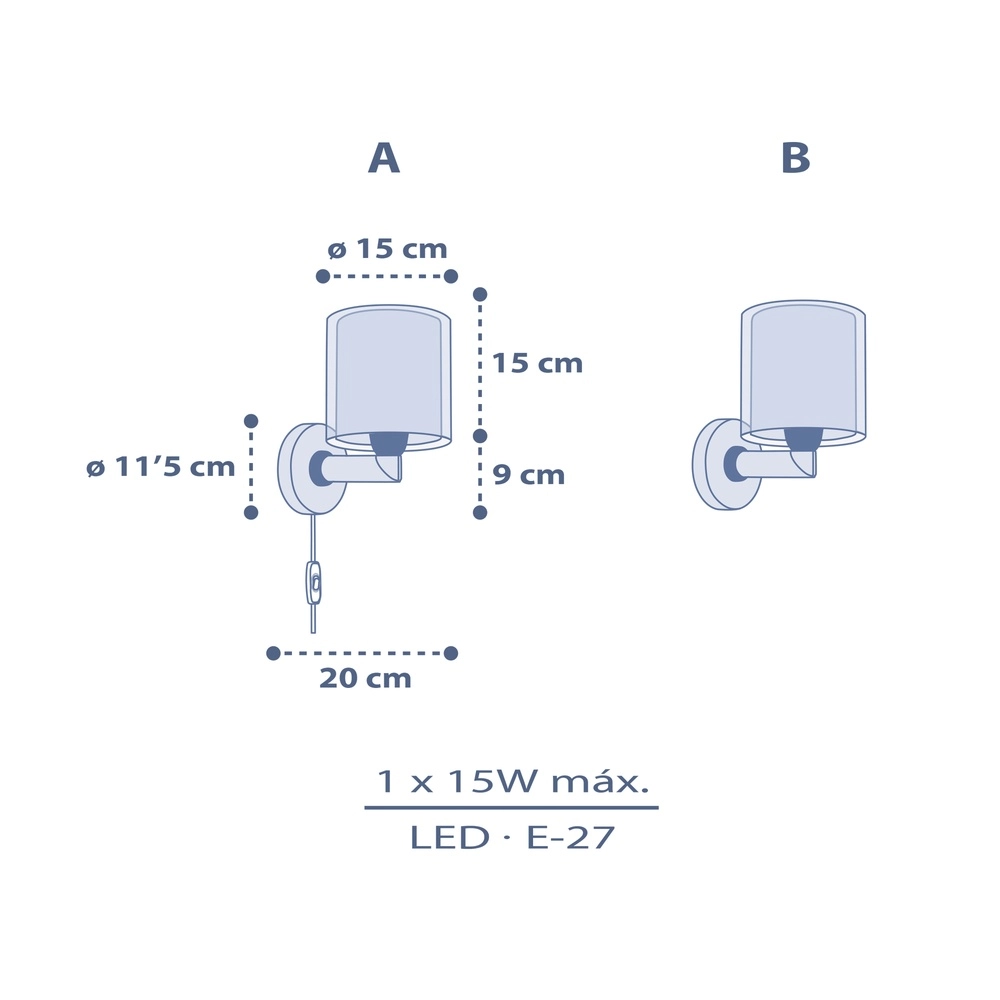 Kinderkamer wandlamp Moon Dreams blauw Dalber 8420406766393