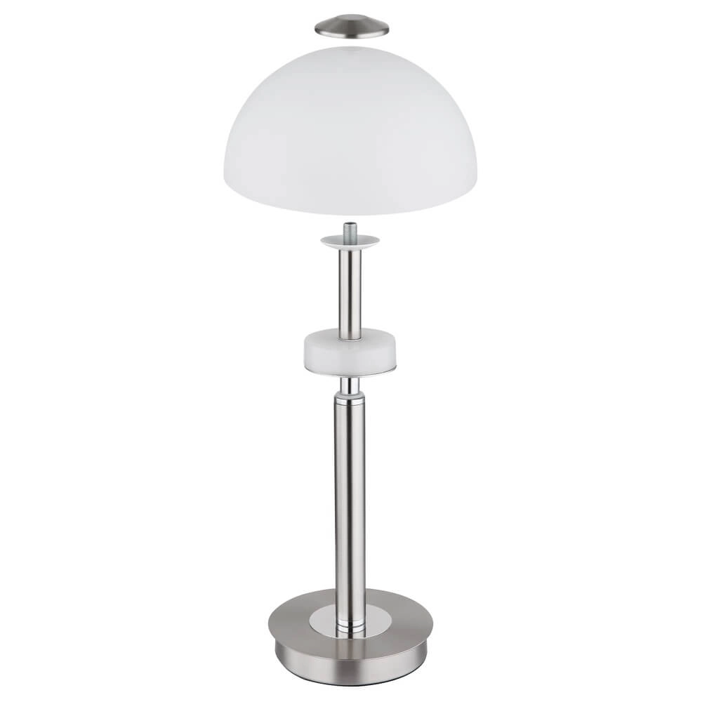Tafellamp Uldin nikkel met wit glas Globo 9007371446834
