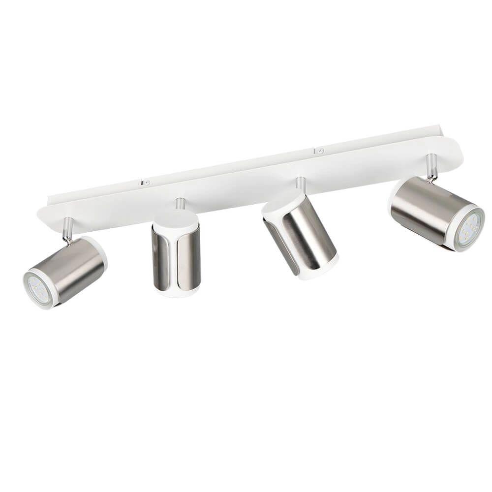 4-lichts opbouwspot Gillan nikkel met wit Trio 4017807640496