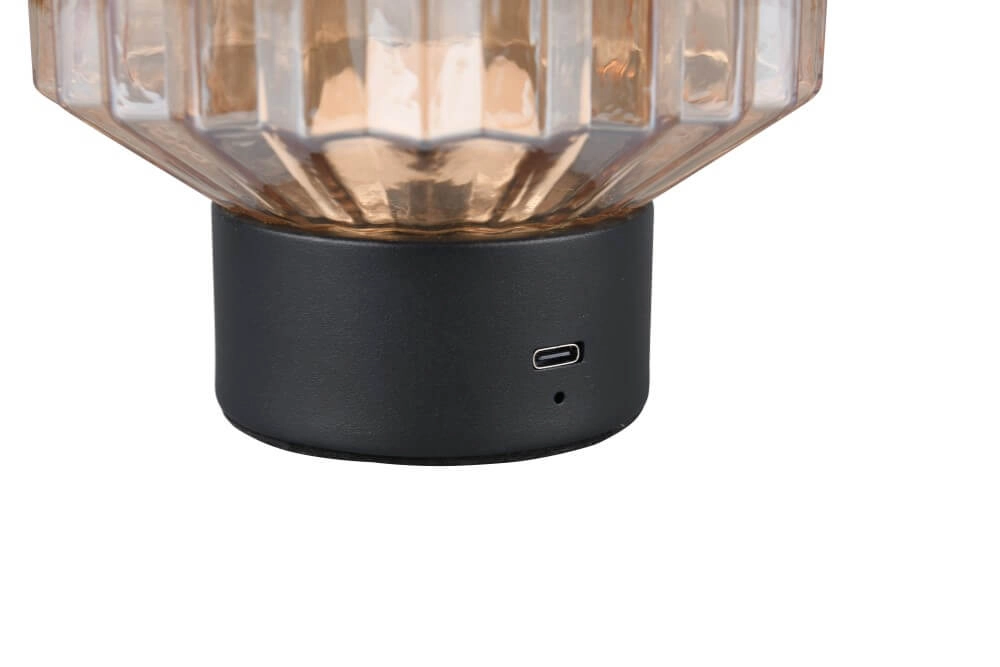 Oplaadbaar tafellampje Lord met amber glas Trio 4017807601886