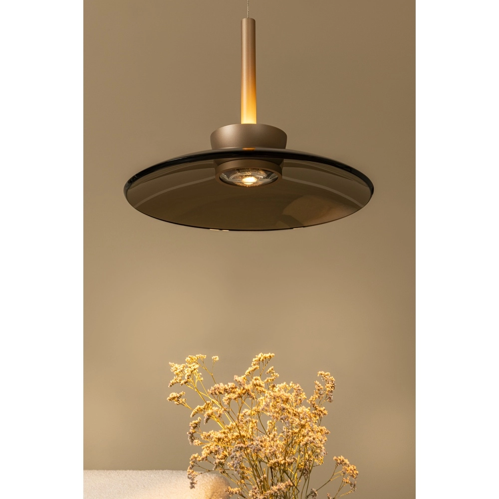 Glazen led hanglamp Santiago Ø 32cm - champagne Premium by Lucide 5411212221919
